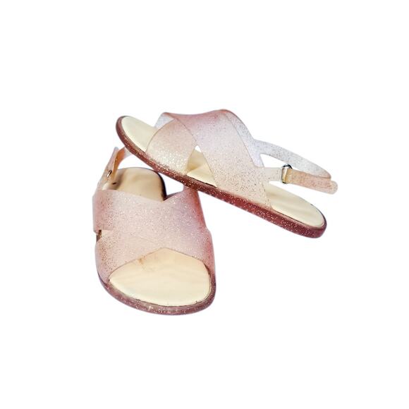 Old Navy Girls' Pink Glitter Crossband Sandals - Size 10 - Picture 3 of 5